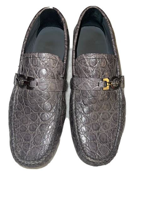 versace croc skin|versace men's loafers.